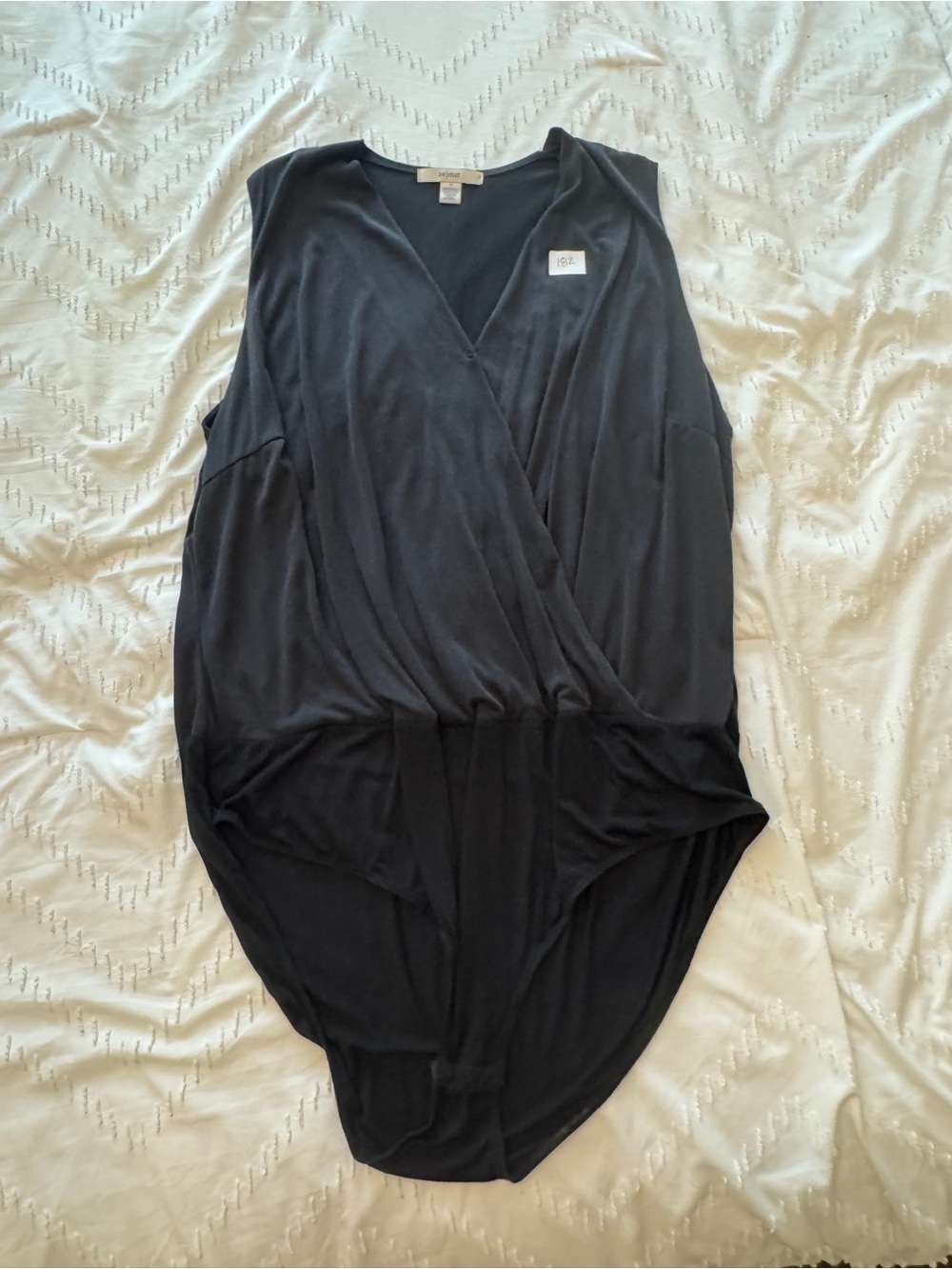 Sejour Black Wrap-Front Bodysuit
